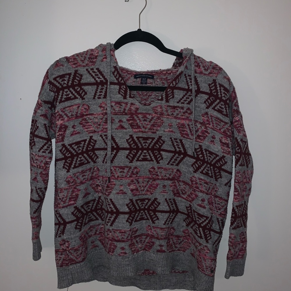 AE Patterned Sweater Hoodie